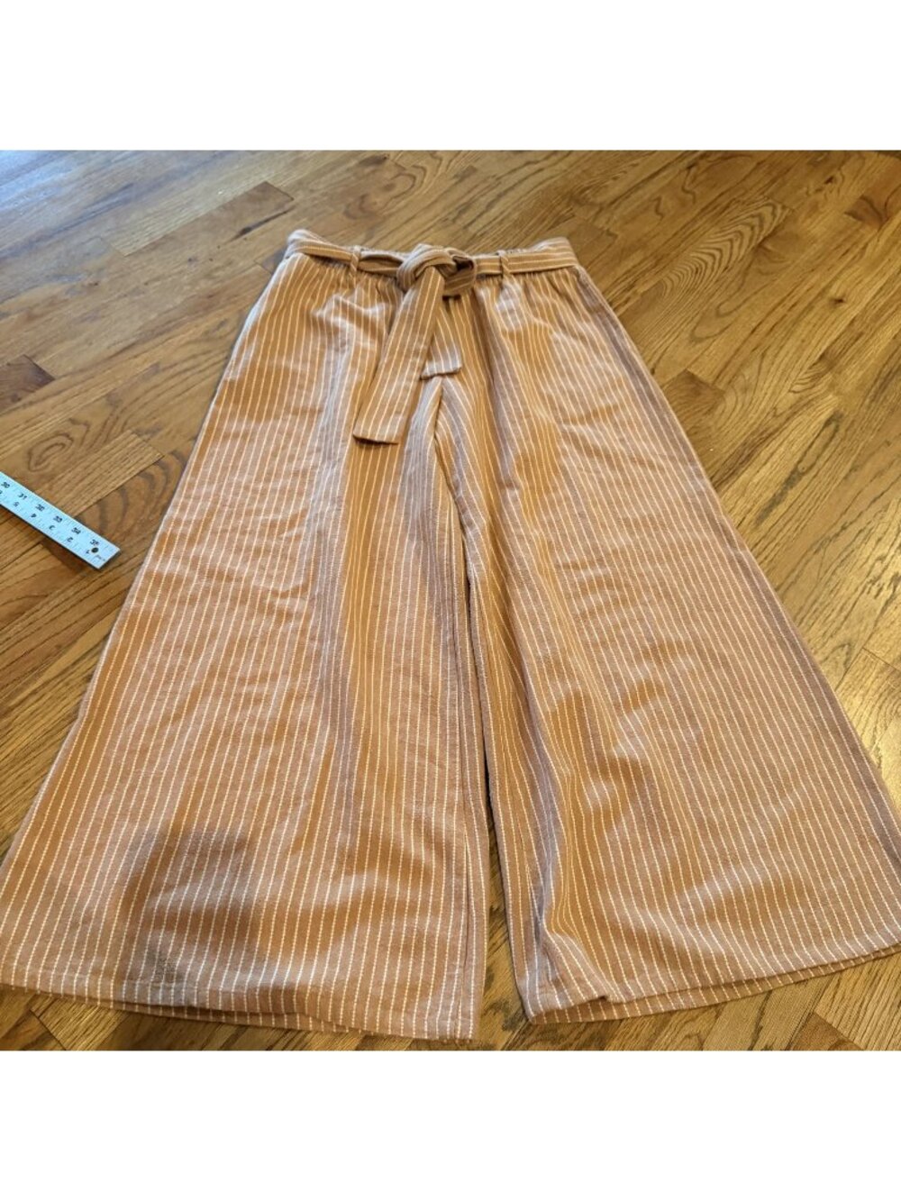 FINAL TOUCH WOMENS WIDE LEG TAN PANTS LARGE